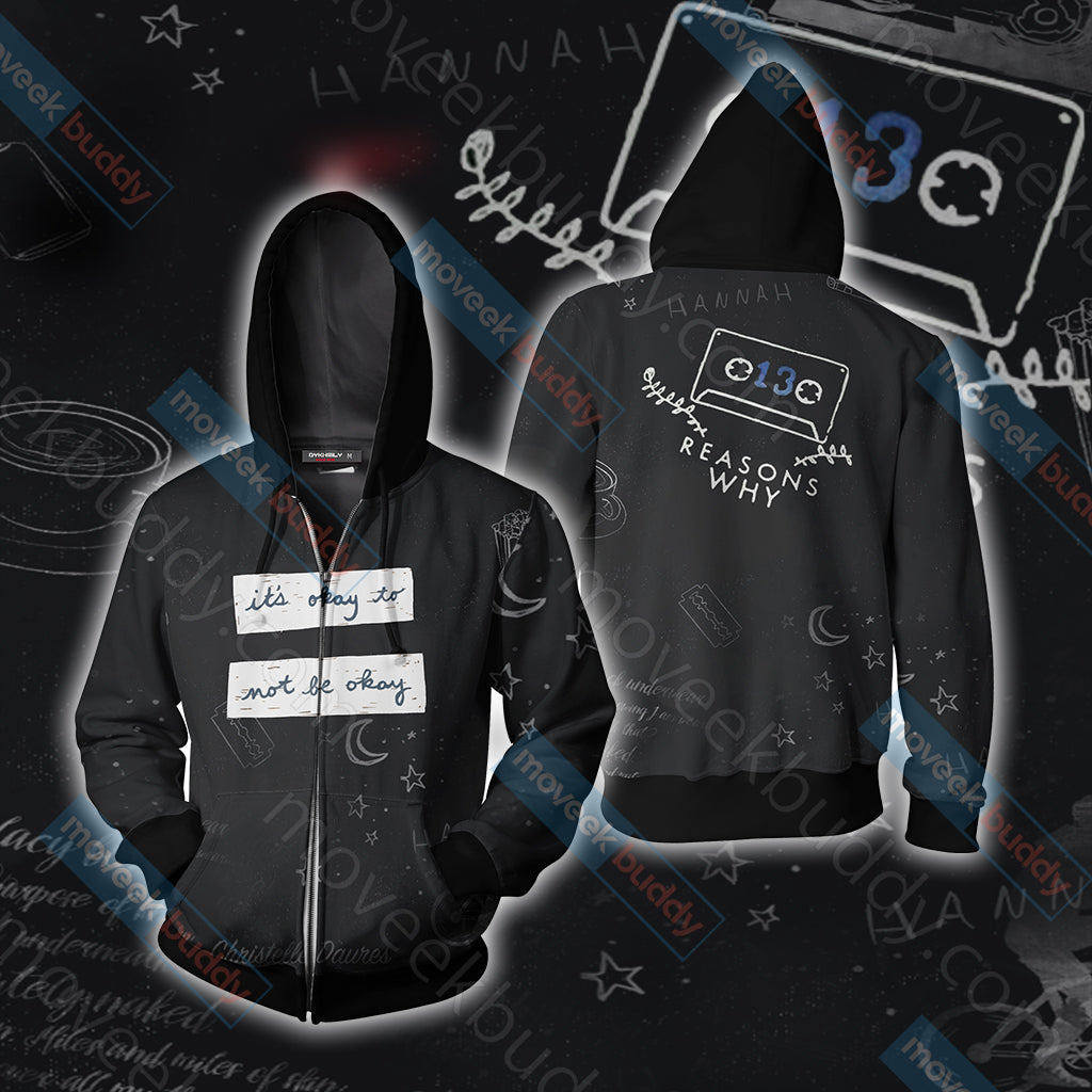 Thirteen Reasons Why Unisex 3D T-shirt Zip Hoodie XS