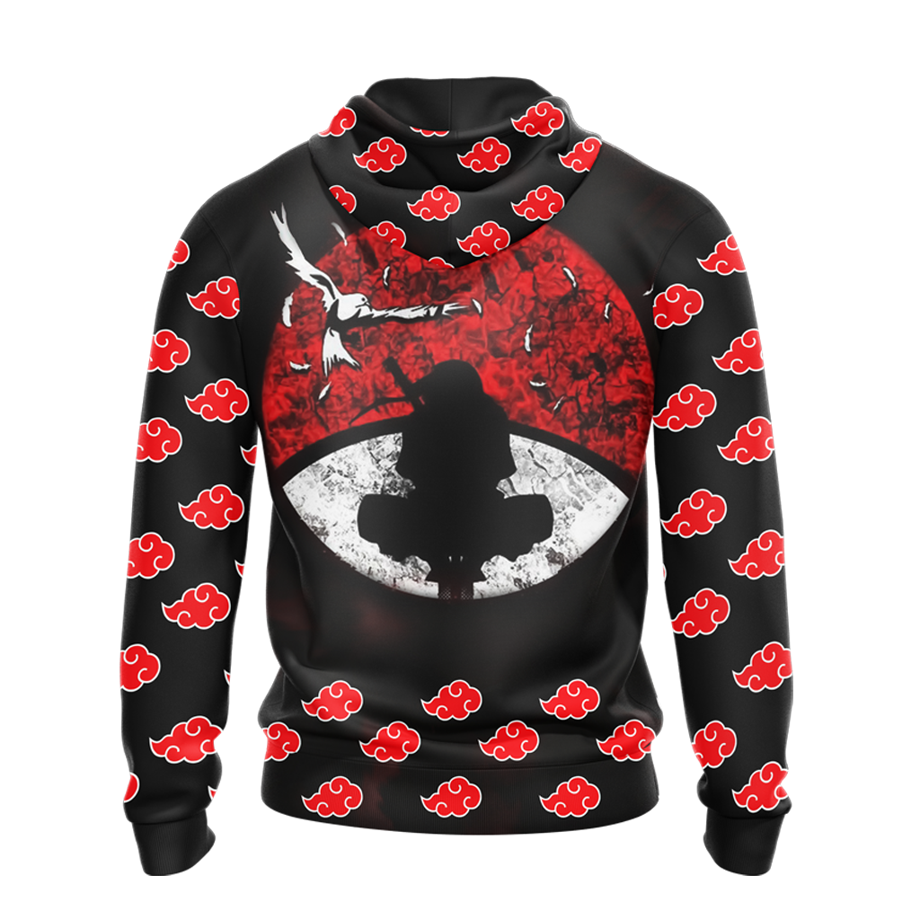 Akatsuki Itachi Naruto All Over Print T-shirt Zip Hoodie Pullover Hoodie