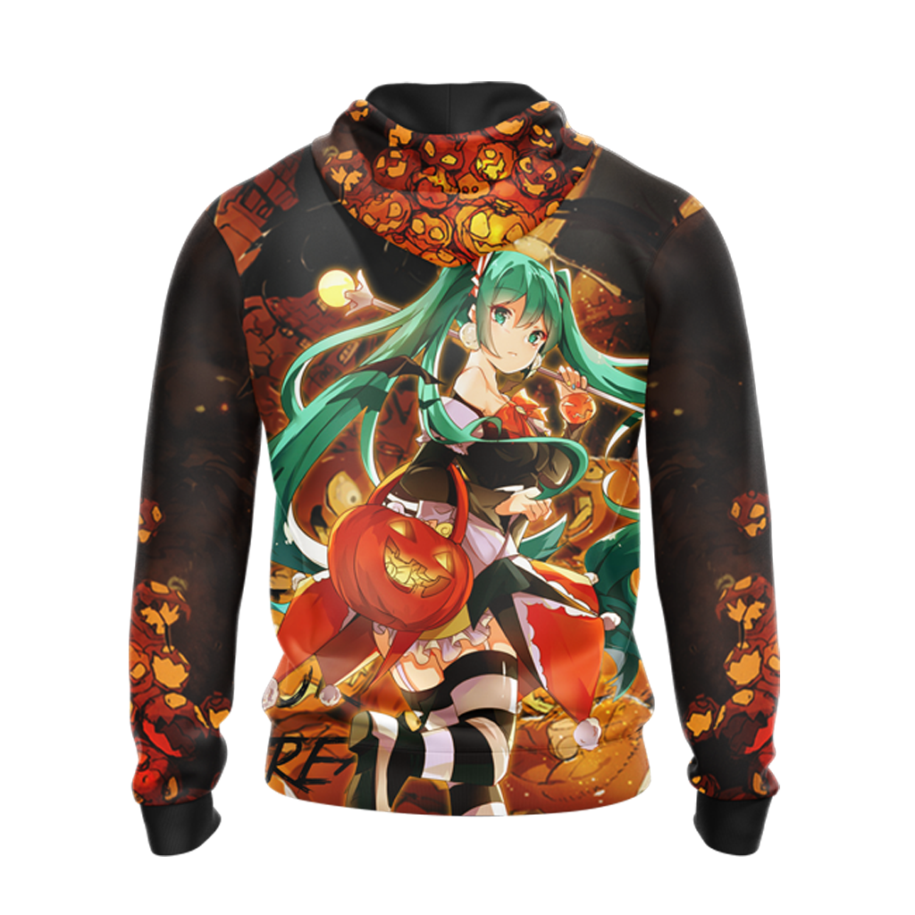 Hatsune Miku Halloween All Over Print T-shirt Zip Hoodie Pullover Hoodie