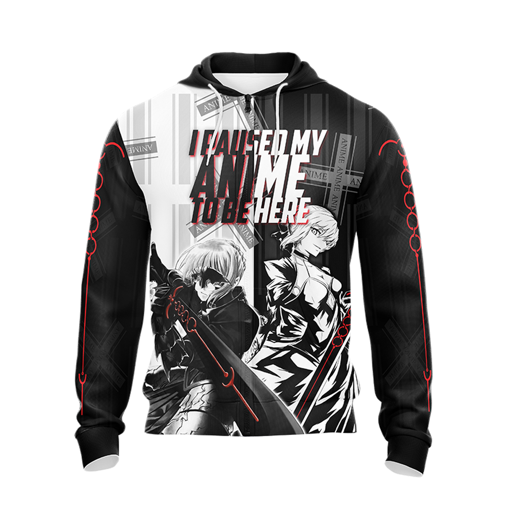 I paused my anime to be here T-shirt Zip Hoodie Pullover Hoodie
