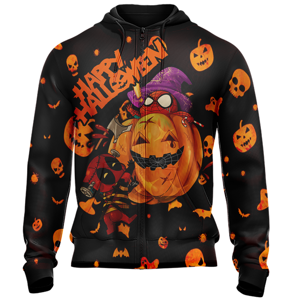 Deadpool x Spider Man - Halloween Unisex 3D T-shirt