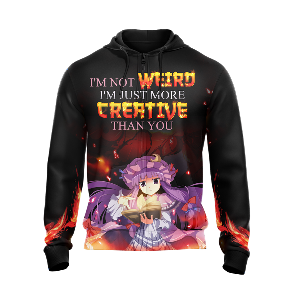 I'm not weird i'm just more creative than you Anime All Over Print T-shirt Zip Hoodie Pullover Hoodie