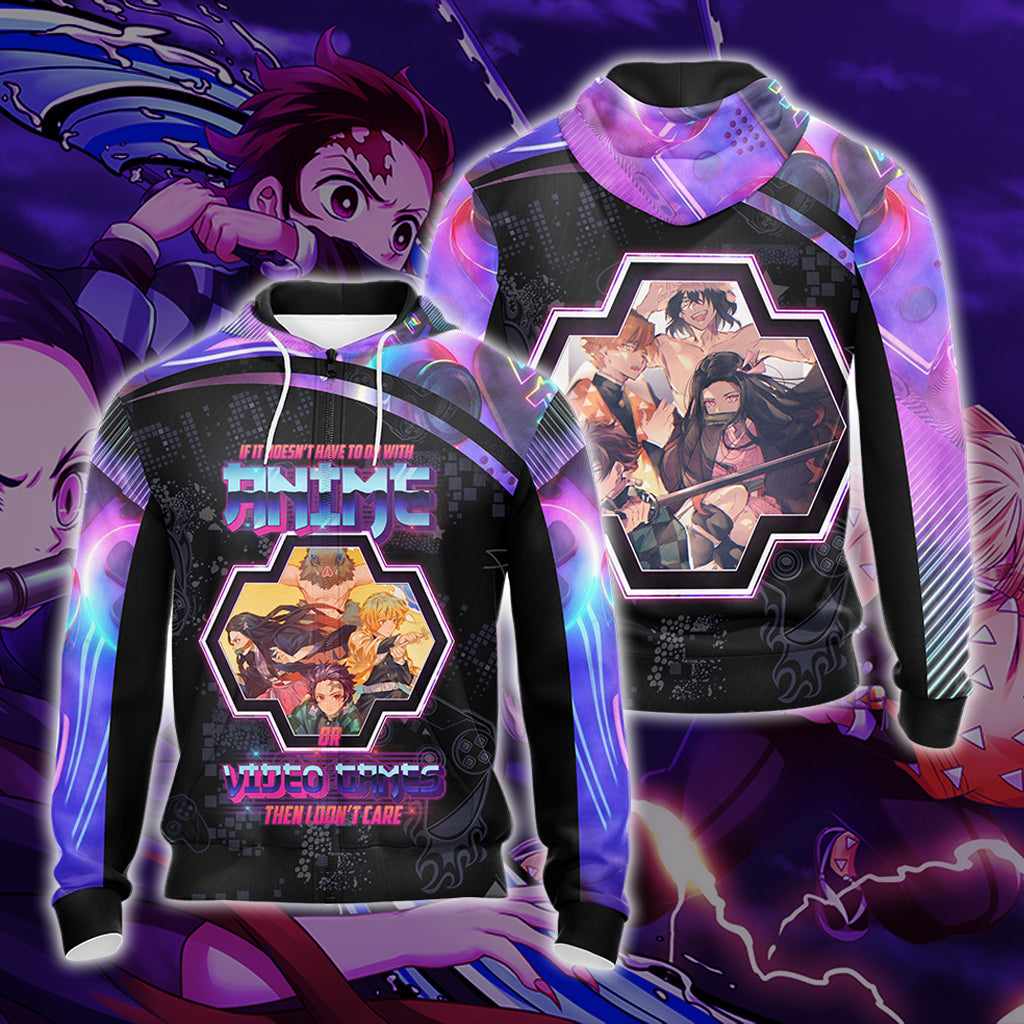 If it doesnt have to do with anime or video games then I dont care Demon Slayer Unisex 3D T-shirt Zip Hoodie Pullover Hoodie Zip Hoodie S