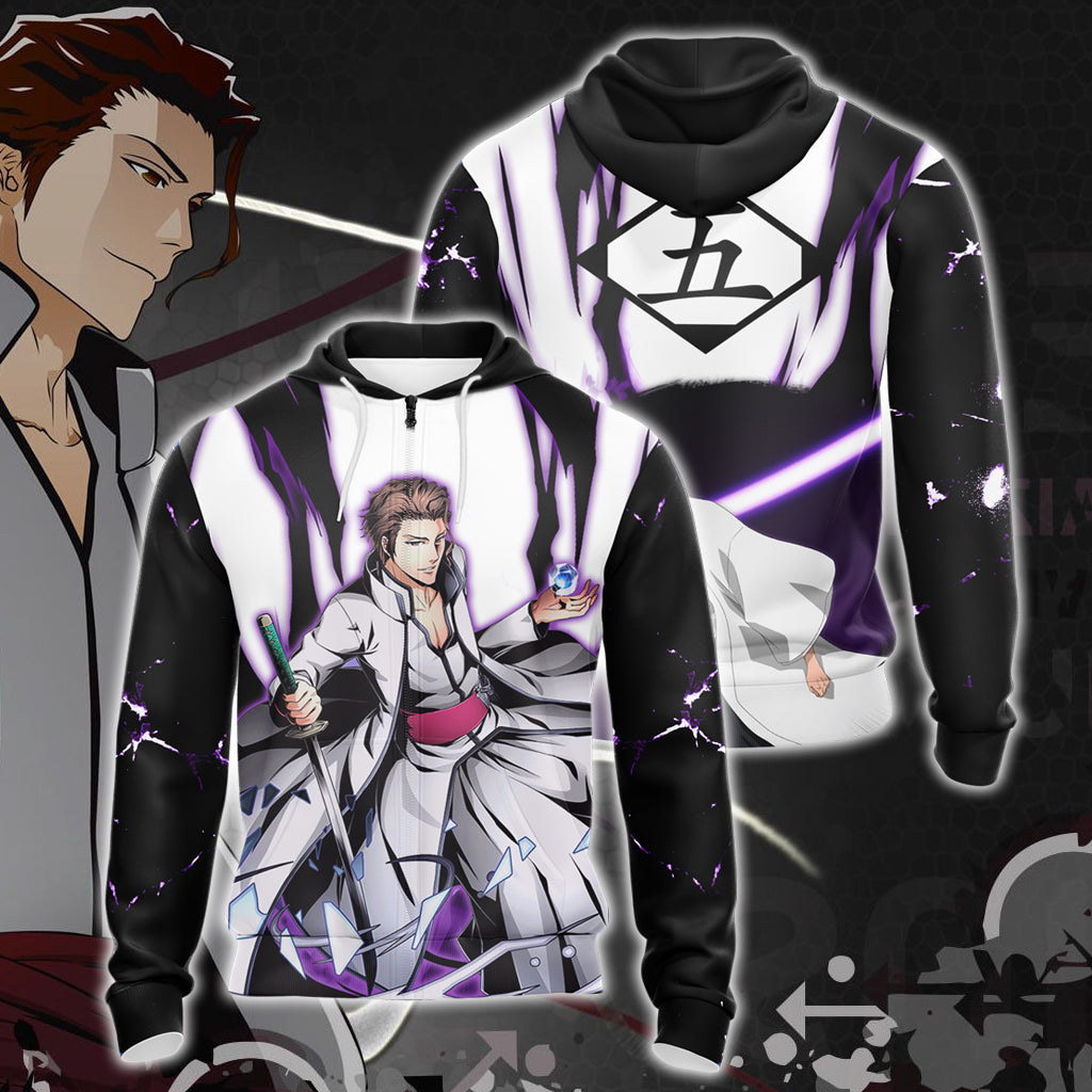 Bleach Aizen Sōsuke Unisex 3D T-shirt Zip Hoodie Pullover Hoodie Zip Hoodie S