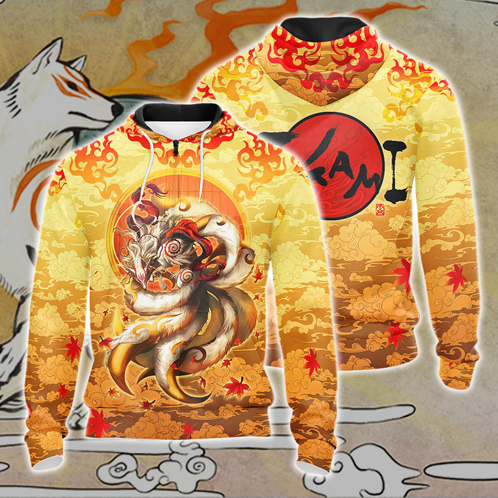 Nine Tail Okami Fox Unisex 3D T-shirt Hoodie S
