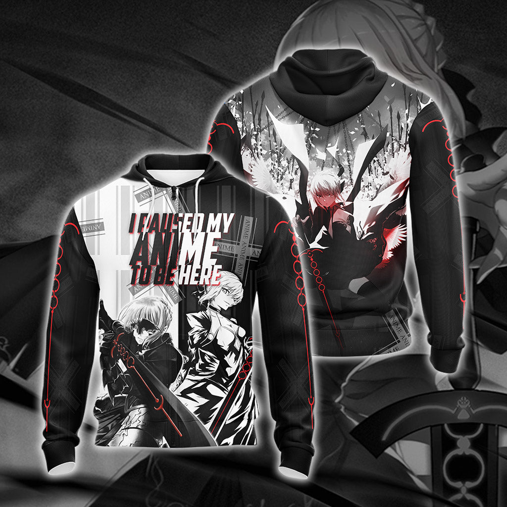 I paused my anime to be here T-shirt Zip Hoodie Pullover Hoodie Zip Hoodie S