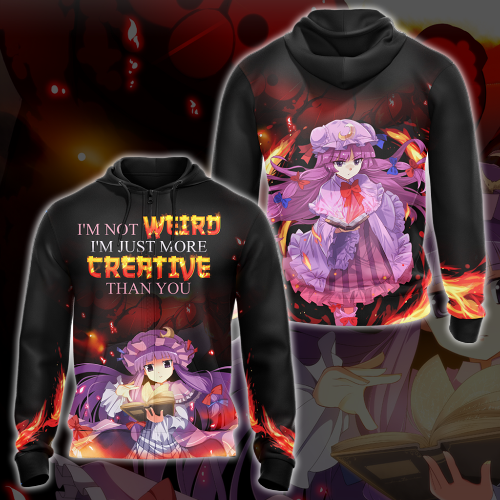 I'm not weird i'm just more creative than you Anime All Over Print T-shirt Zip Hoodie Pullover Hoodie Zip Hoodie S