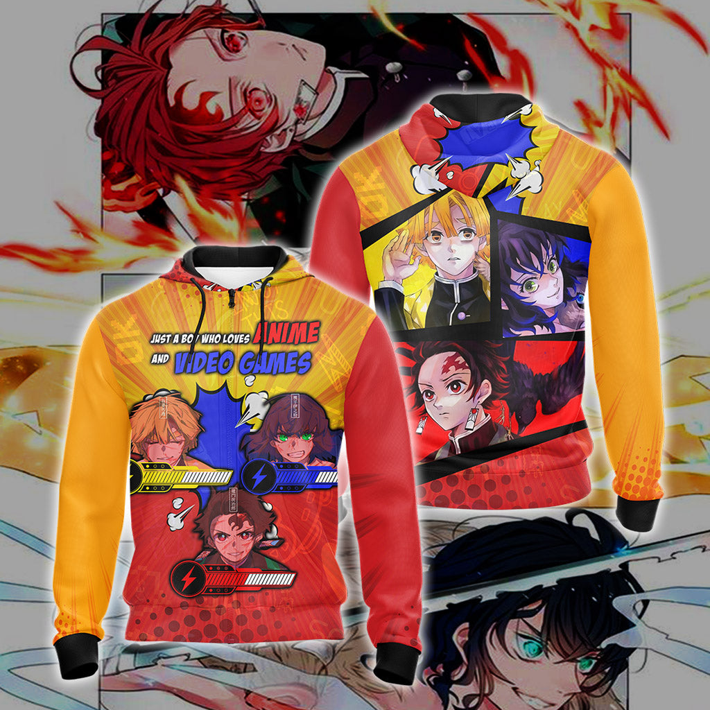 Just a boy who loves anime and video games T-shirt Zip Hoodie Pullover Hoodie Zip Hoodie S