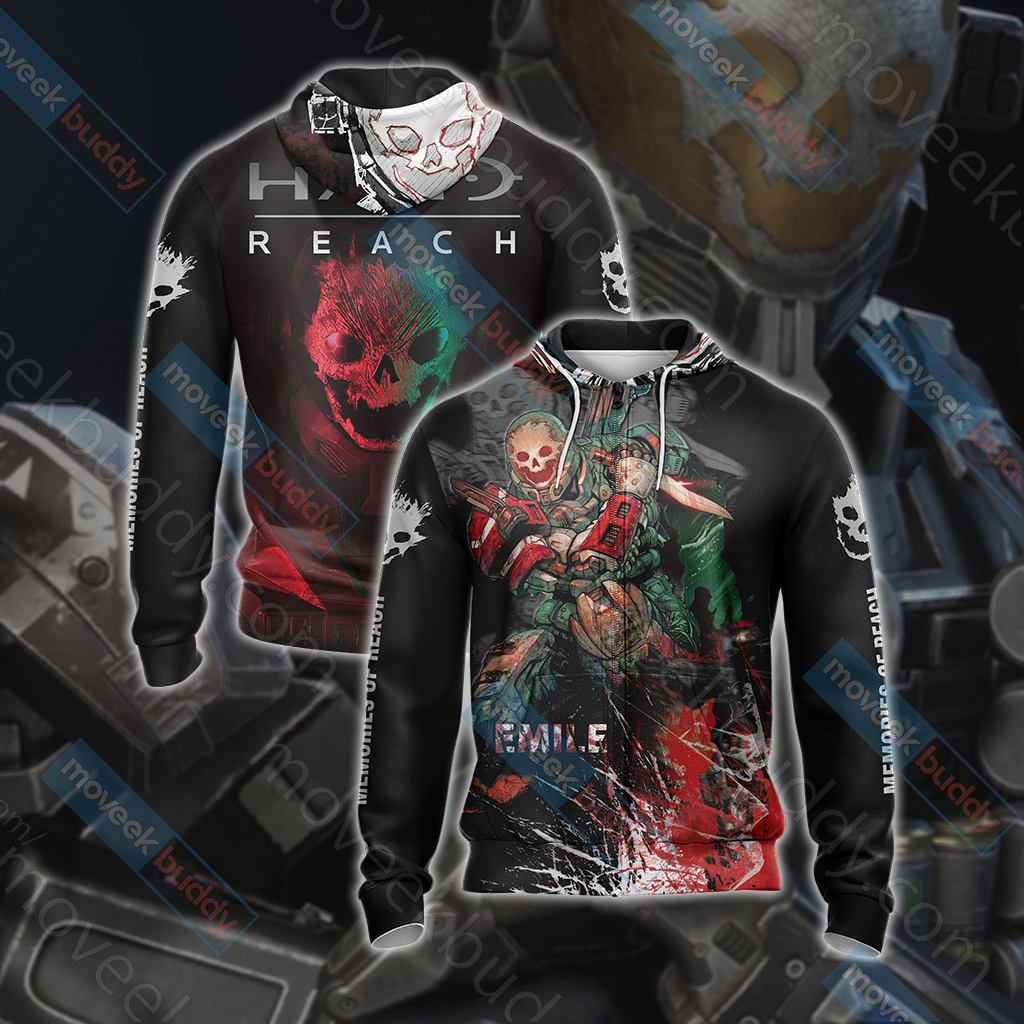 Halo - Emile Unisex 3D T-shirt Zip Hoodie XS