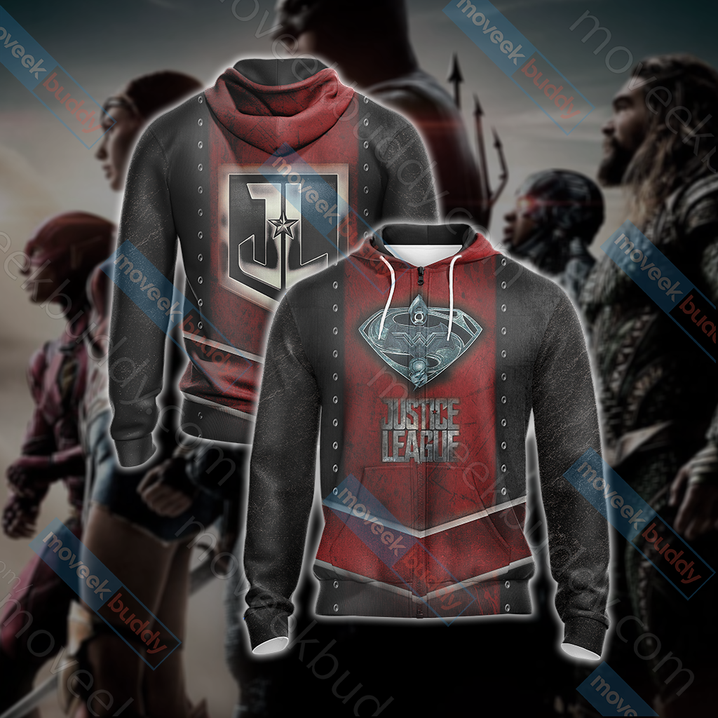 Justice League New Look Unisex 3D T-shirt Zip Hoodie XS
