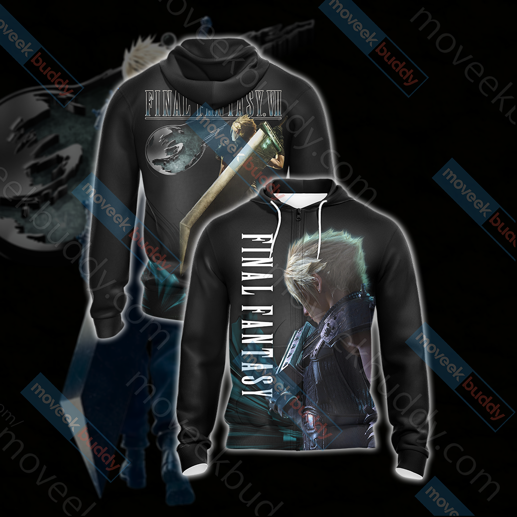 Final Fantasy 7 New Look Unisex 3D T-shirt Zip Hoodie XS