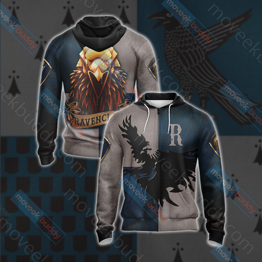 Ravenclaw Eagles Harry Potter New Look Unisex 3D T-shirt Zip Hoodie XS