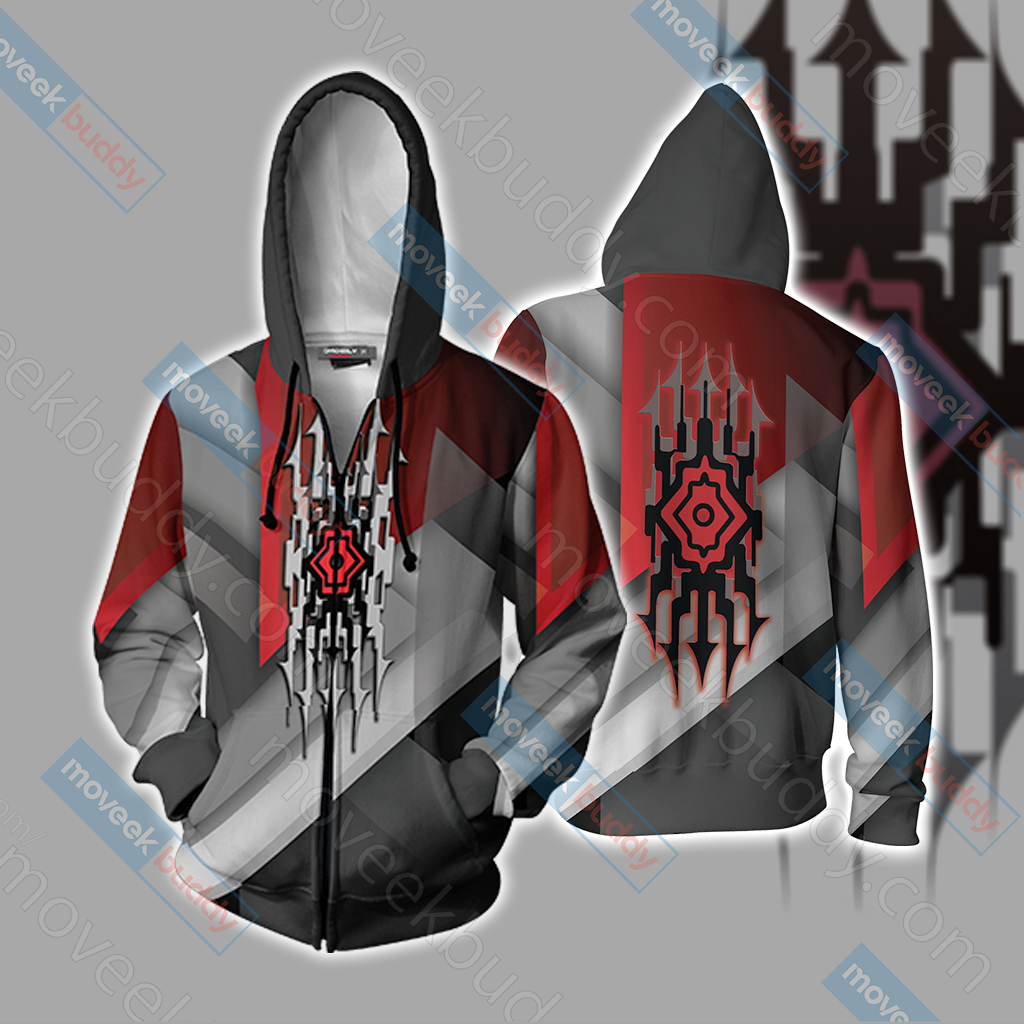 Final Fantasy XIII - L'Cie Unisex 3D T-shirt Zip Hoodie XS