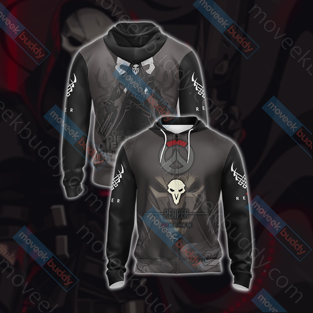 Overwatch - Reaper Unisex 3D T-shirt Zip Hoodie XS