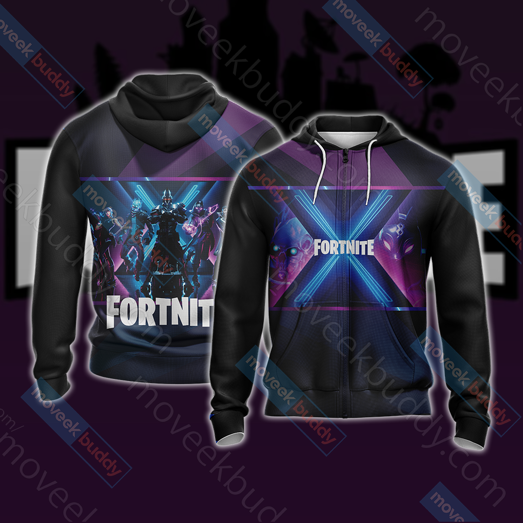 Fortnite New Look Unisex 3D T-shirt Zip Hoodie XS