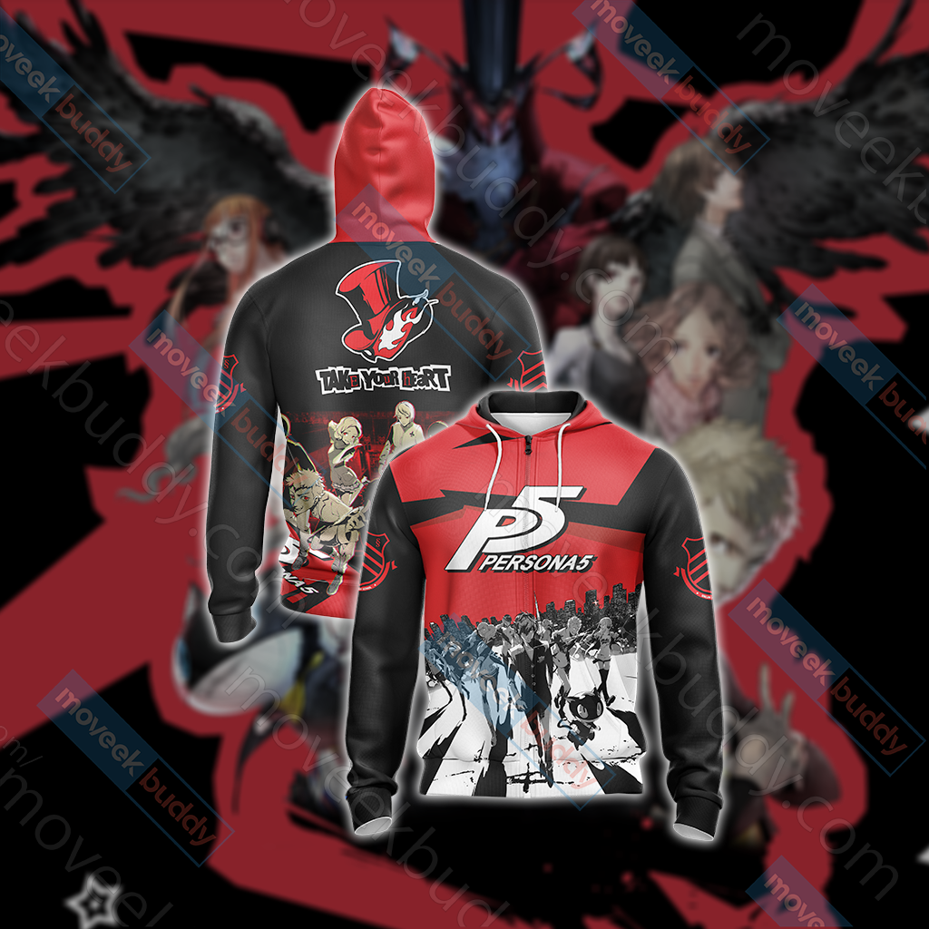 Persona 5 New Unisex 3D T-shirt Zip Hoodie XS