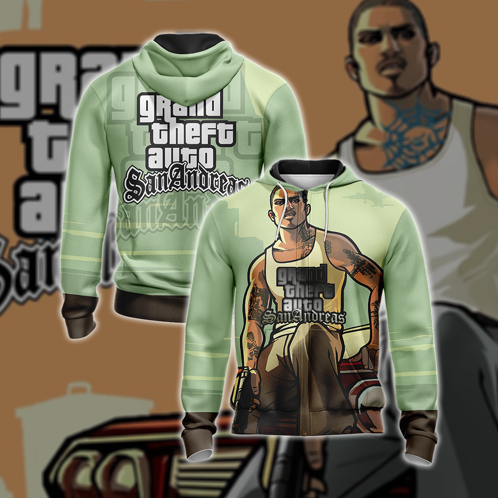 Grand Theft Auto: San Andreas Unisex 3D T-shirt Zip Hoodie XS