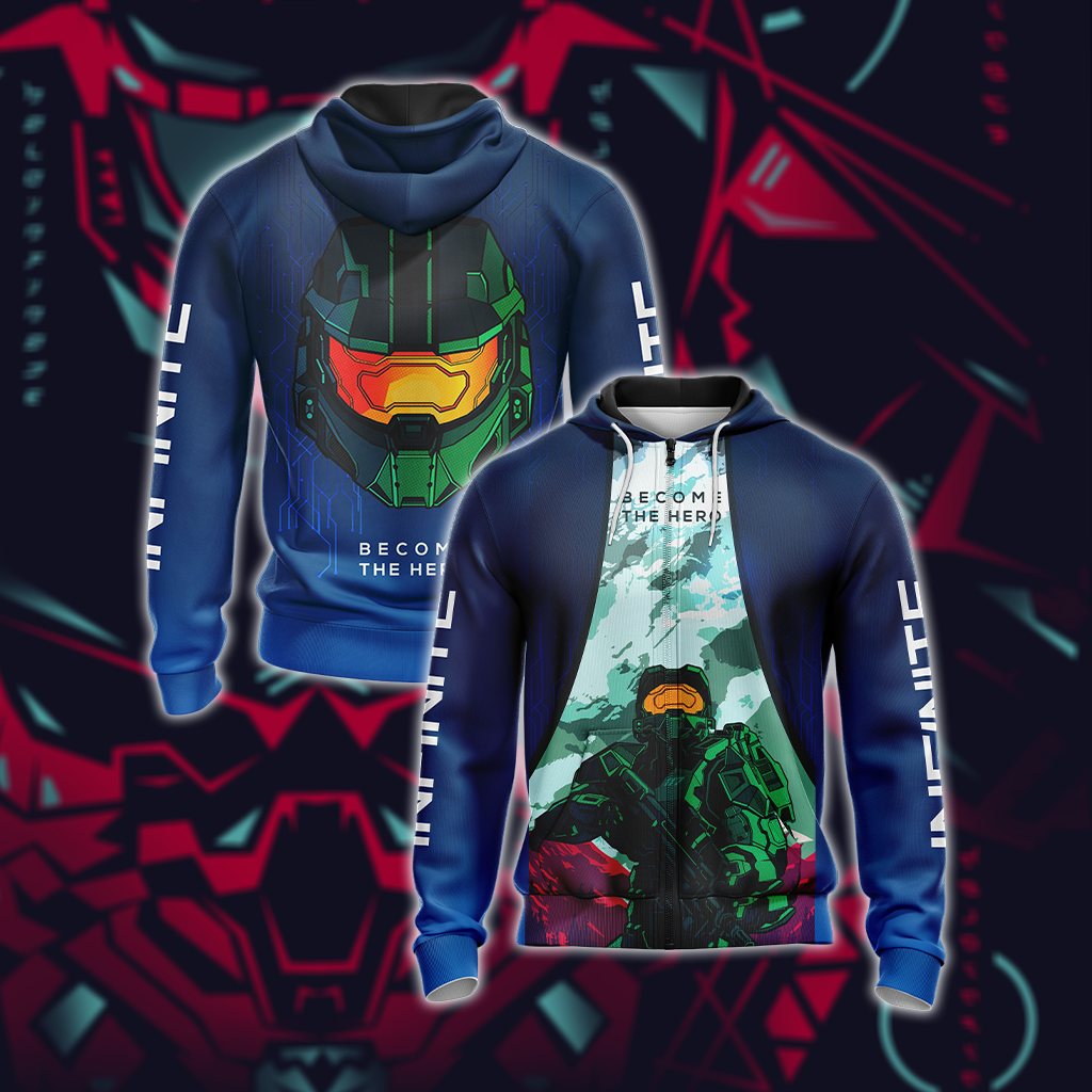 Halo Infinite - Become The Hero Unisex 3D T-shirt Zip Hoodie XS
