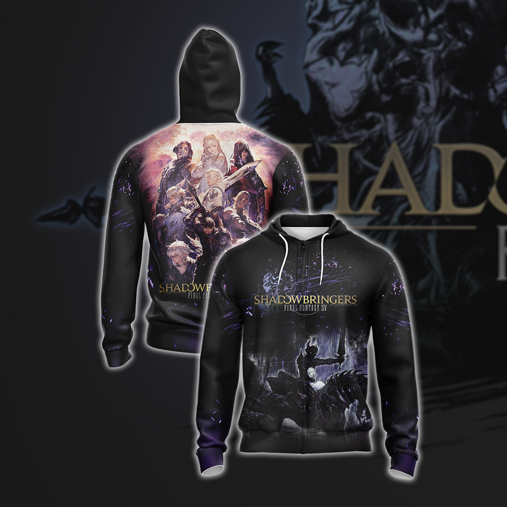 Final Fantasy XIV Shadowbringers Unisex 3D T-shirt Zip Hoodie XS