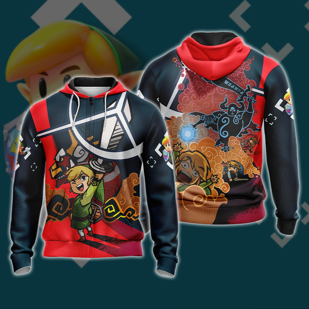 The legend of Zelda Unisex 3D T-shirt Zip Hoodie Pullover Hoodie Zip Hoodie S