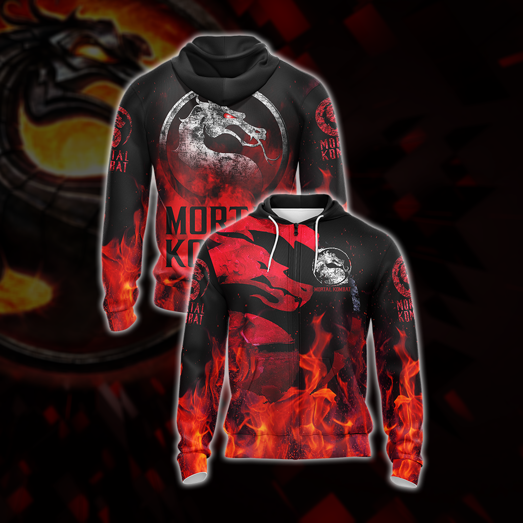 Mortal Kombat Unisex 3D T-shirt Zip Hoodie XS