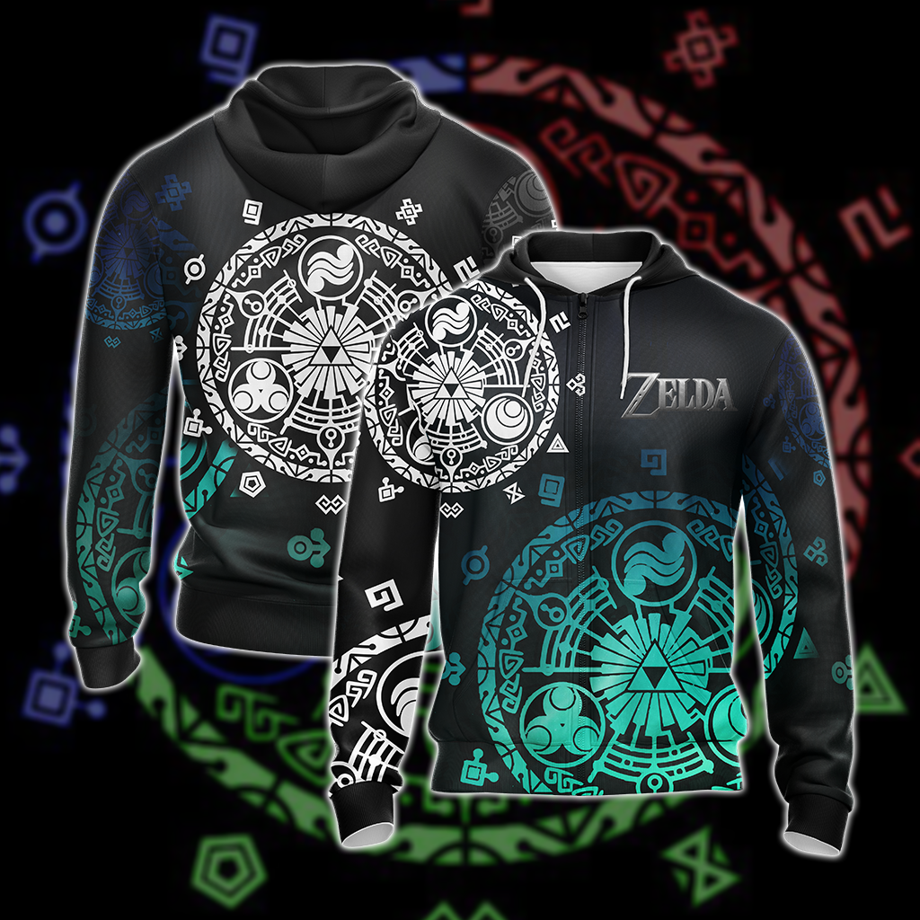 The Legend of Zelda - The Gate Of Time Symbol Unisex 3D T-shirt Zip Hoodie S