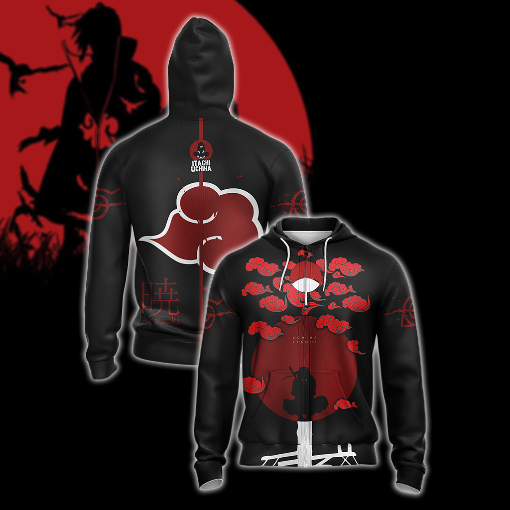 Naruto - Uchiha Itachi New Unisex 3D T-shirt Zip Hoodie XS