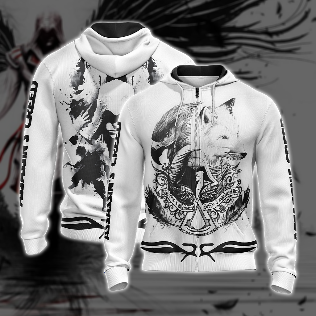 Assassin's Creed Unisex 3D T-shirt Zip Hoodie XS