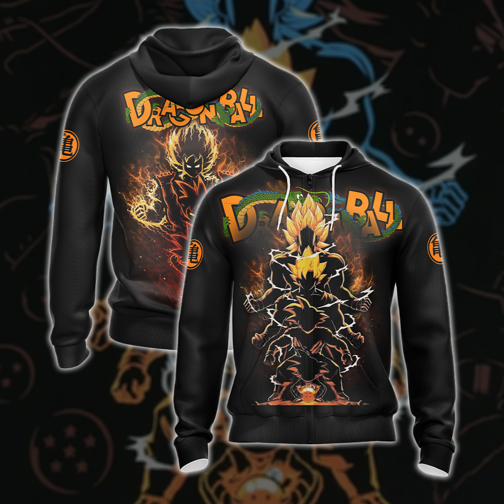 Dragon Ball Son Goku Power Unisex 3D T-shirt Zip Hoodie S