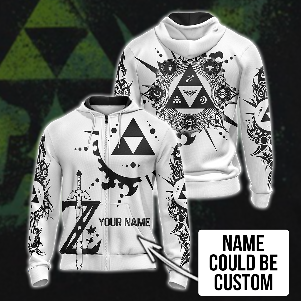 Personalized The legend of Zelda All Over Print T-shirt Zip Hoodie Pullover Hoodie Zip Hoodie S
