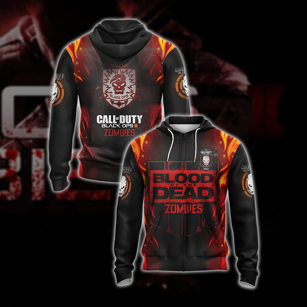 Call of Duty: Black Ops Zombies Unisex 3D T-shirt Zip Hoodie XS