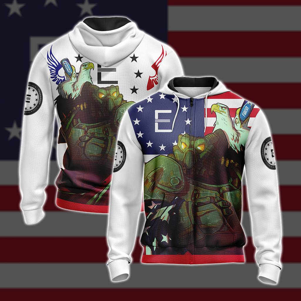 Fallout - Enclave Flag Unisex 3D T-shirt T-shirt 4XL