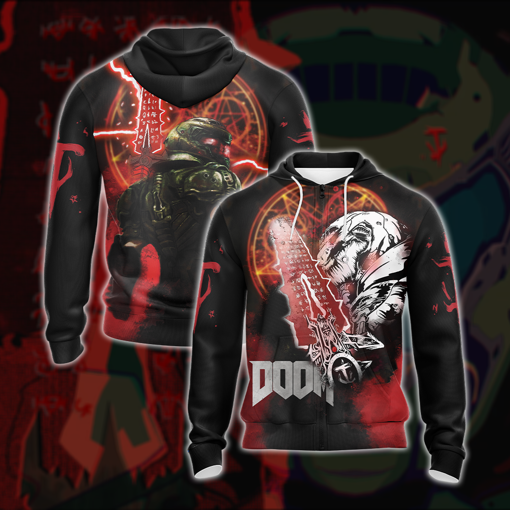 Doom Video Game Unisex 3D T-shirt Zip Hoodie Zip Hoodie S