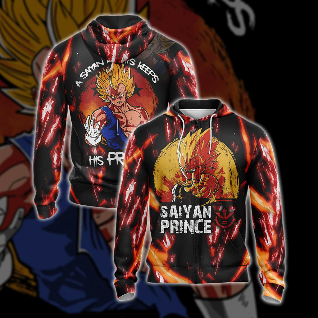 Saiyan Pride Unisex 3D T-shirt Zip Hoodie XS