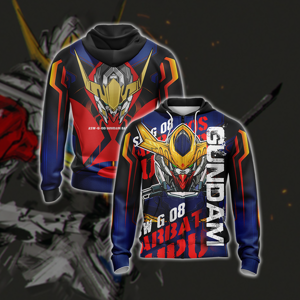 Gundam Barbatos Unisex 3D T-shirt Zip Hoodie XS