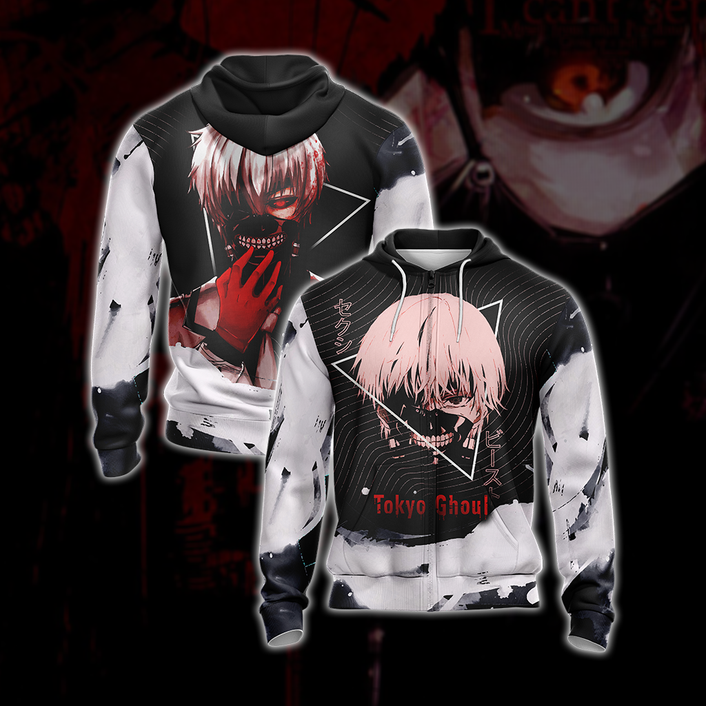Tokyo Ghoul Unisex 3D T-shirt Zip Hoodie XS