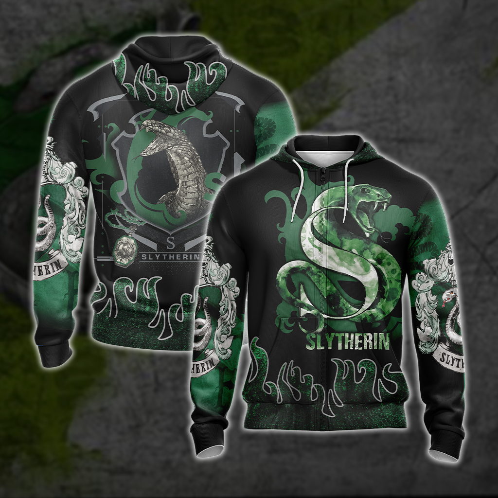 Personalized Harry Potter Hogwarts House Gryffindor Slytherin Ravenclaw Hufflepuff T-shirt Zip Hoodie Pullover Hoodie