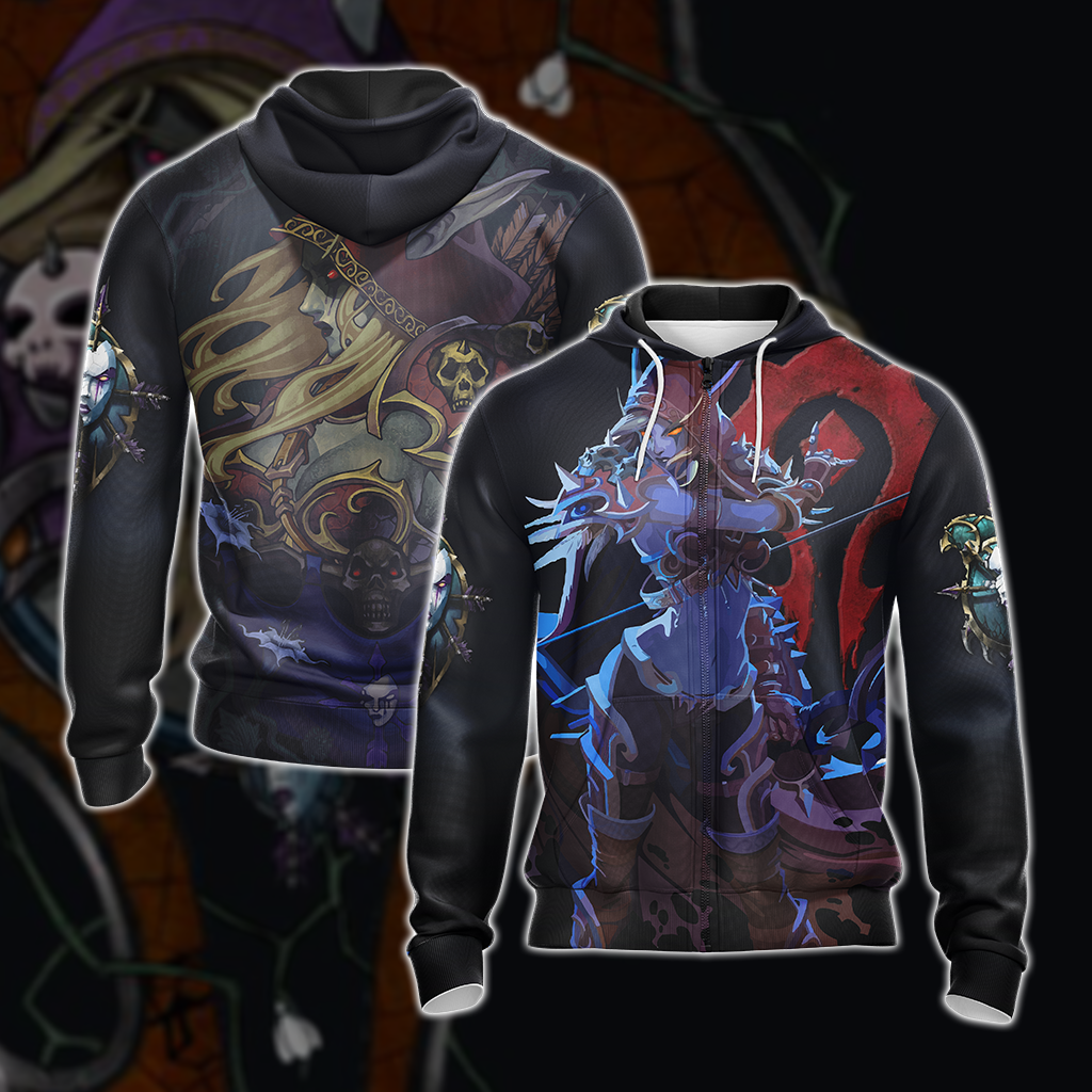 World of Warcraft - Sylvanas Windrunner Unisex 3D T-shirt Zip Hoodie XS