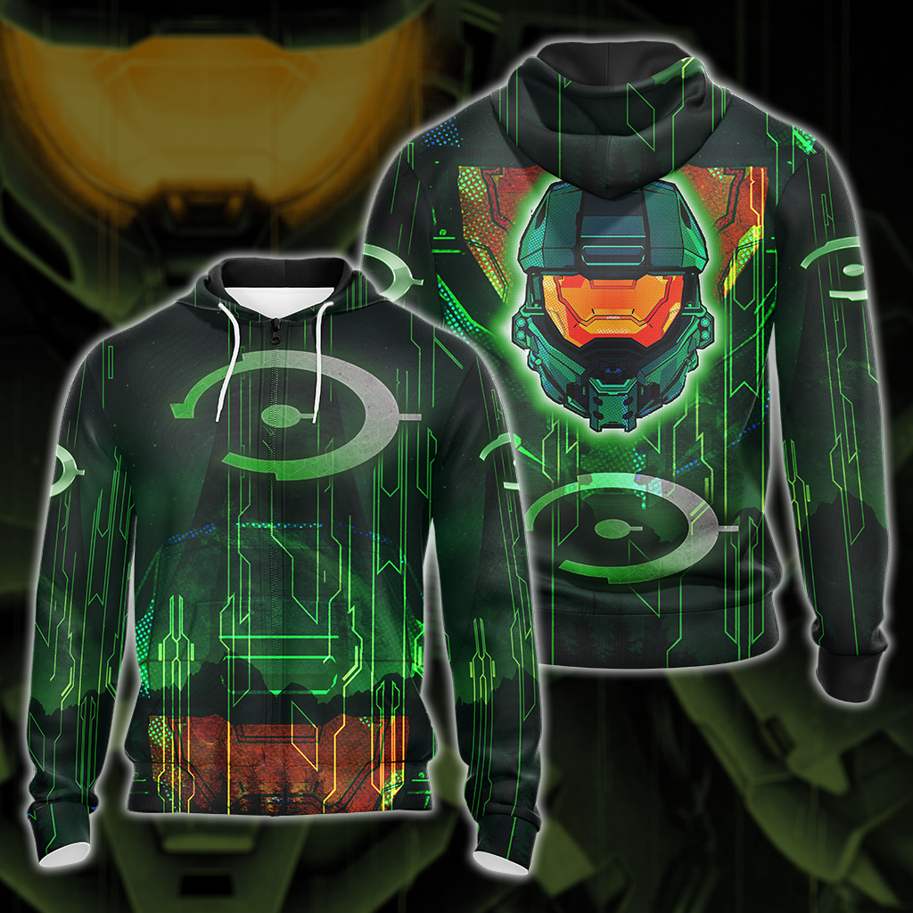 Halo Infinite Video Game All Over Print T-shirt Tank Top Zip Hoodie Pullover Hoodie Zip Hoodie S