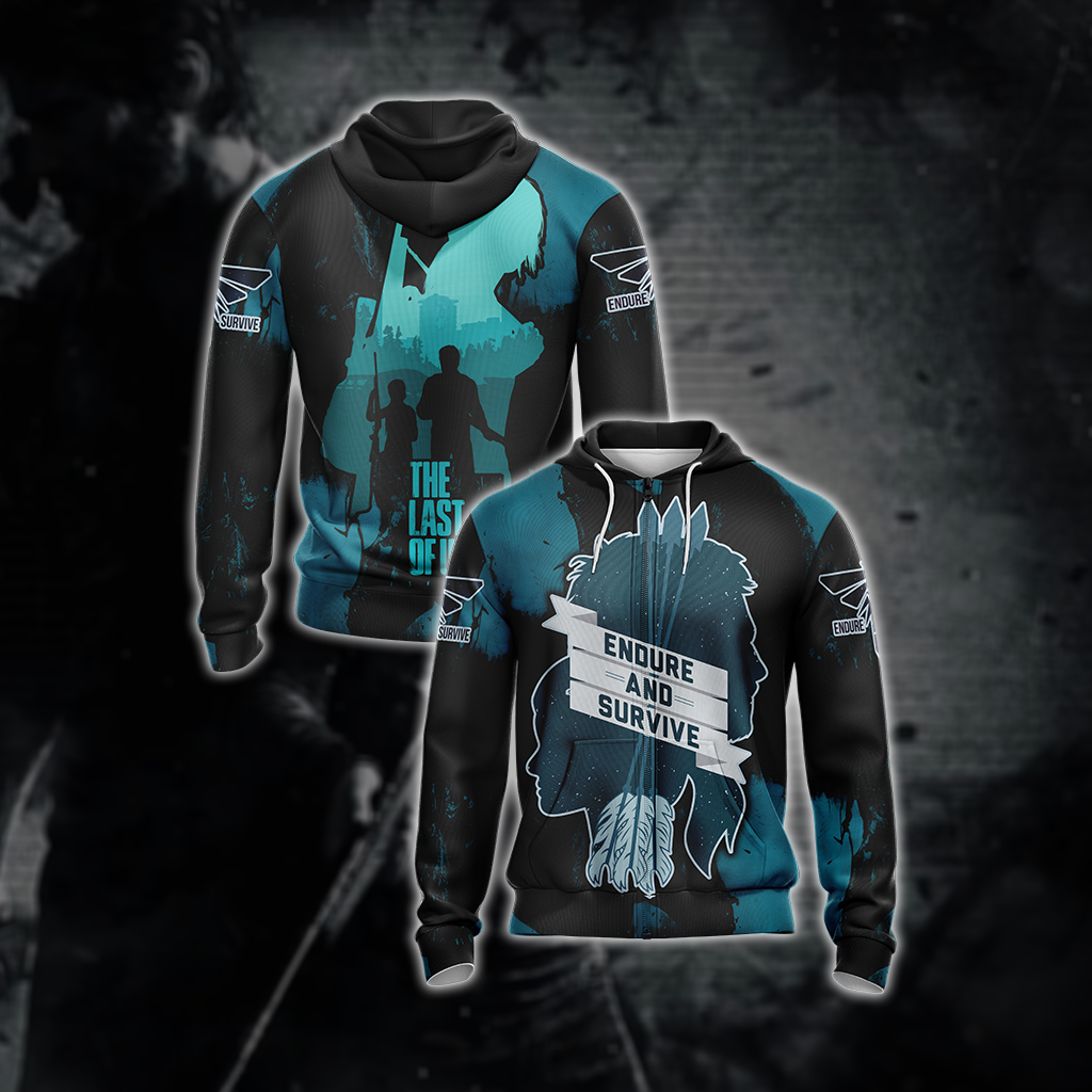 The last of Us - Endure and Survive Unisex 3D T-shirt Zip Hoodie S