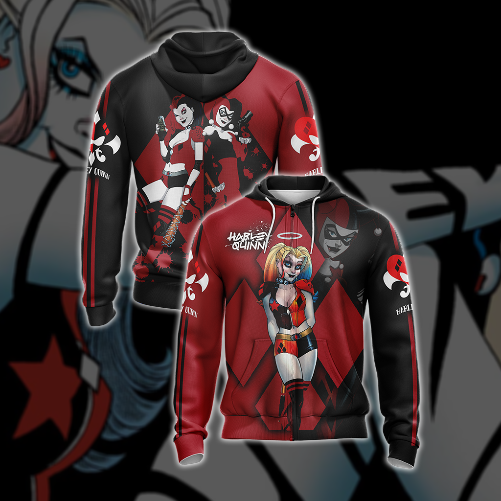 Harley Quinn - Old And New Style Unisex 3D T-shirt Zip Hoodie XS