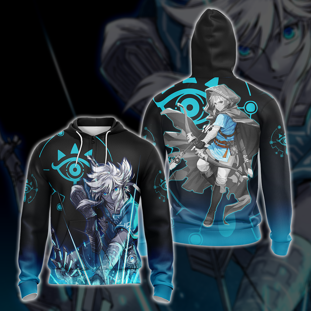 Link The Legend of Zelda All Over Print T-shirt Zip Hoodie Pullover Hoodie Zip Hoodie S