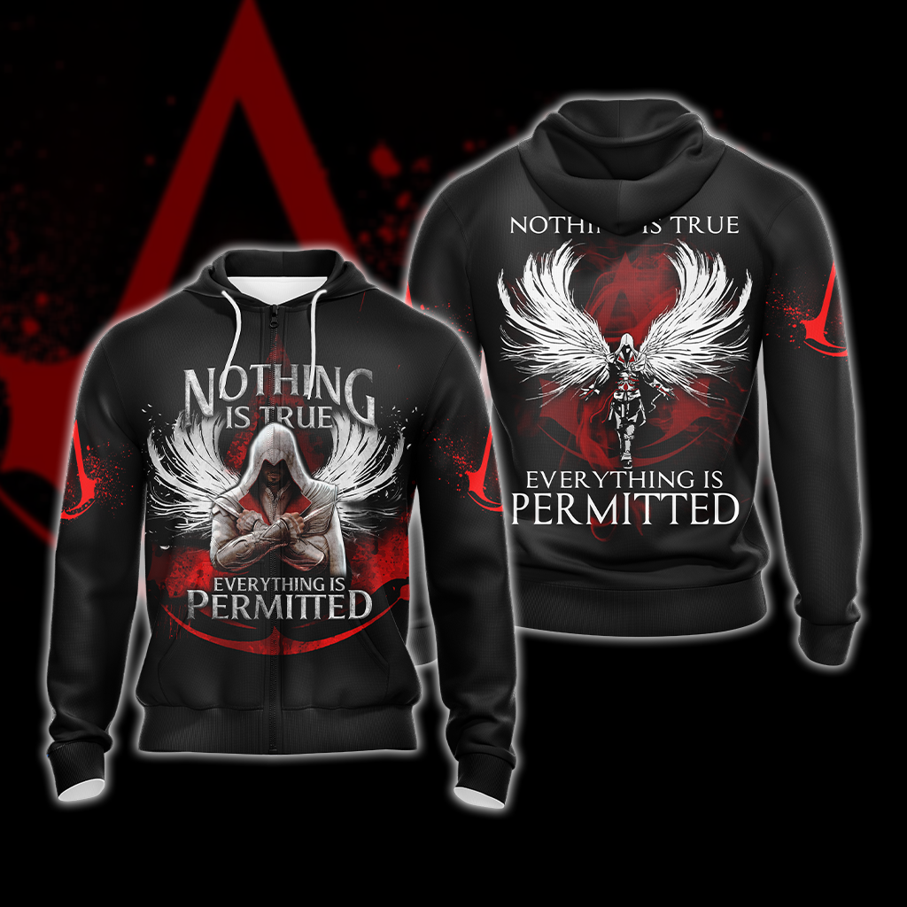 Assassin's Creed Nothing Is True Everything Is Permitted Unisex 3D T-shirt Zip Hoodie Zip Hoodie S