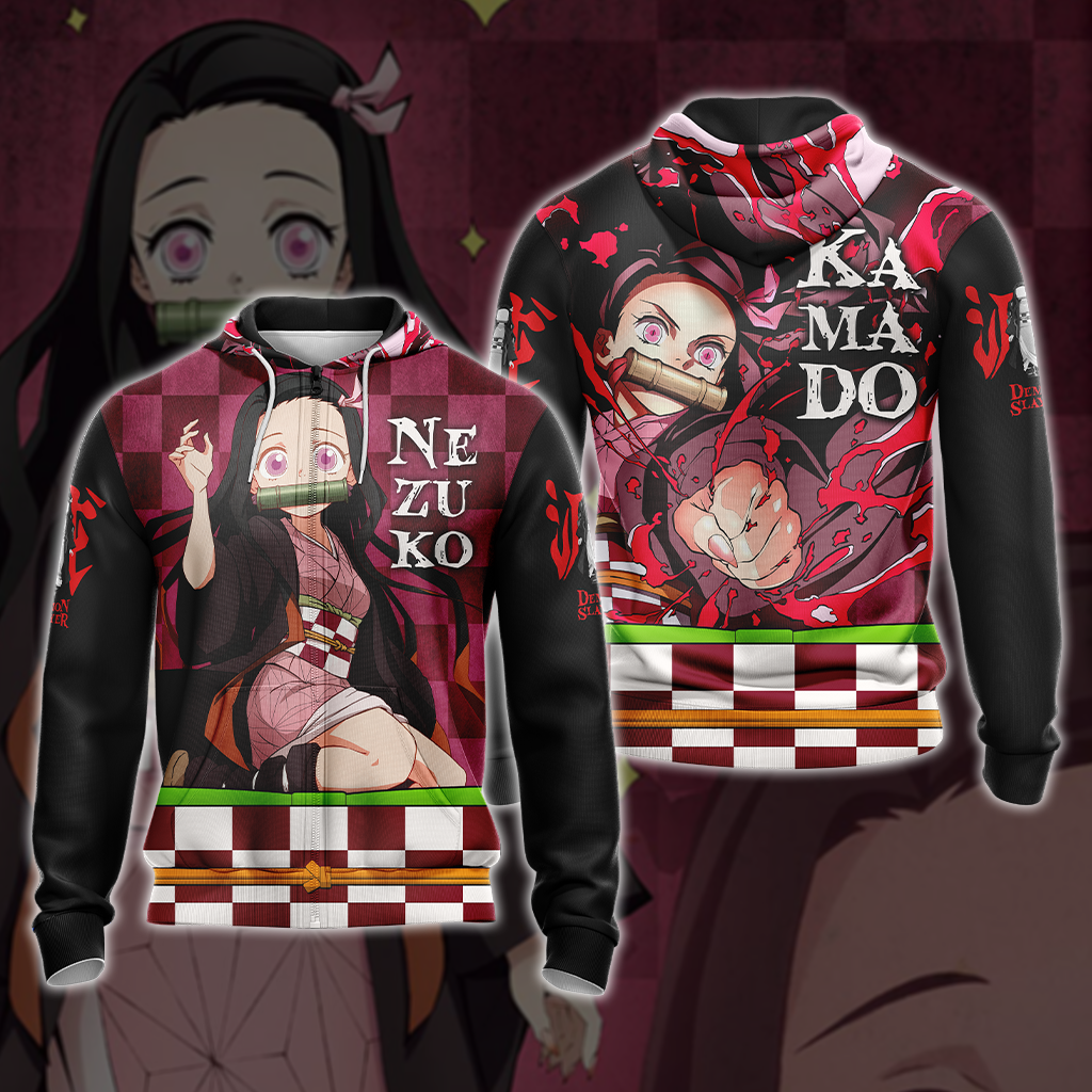 Demon Slayer Kamado Nezuko Unisex 3D T-shirt Zip Hoodie Pullover Hoodie Zip Hoodie S