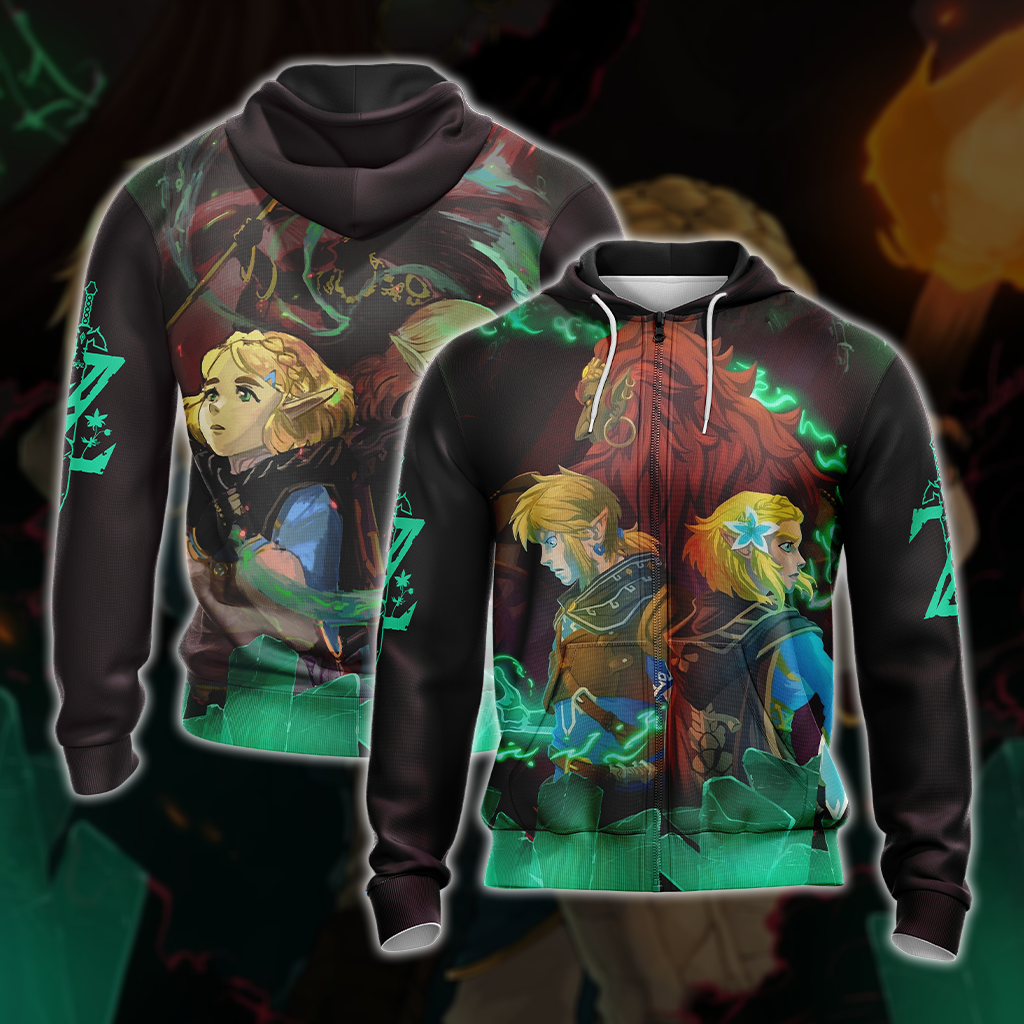 The Legend Of Zelda: Breath Of The Wild (BotW) Link, Zelda And Ganondorf Unisex 3D T-shirt Zip Hoodie S