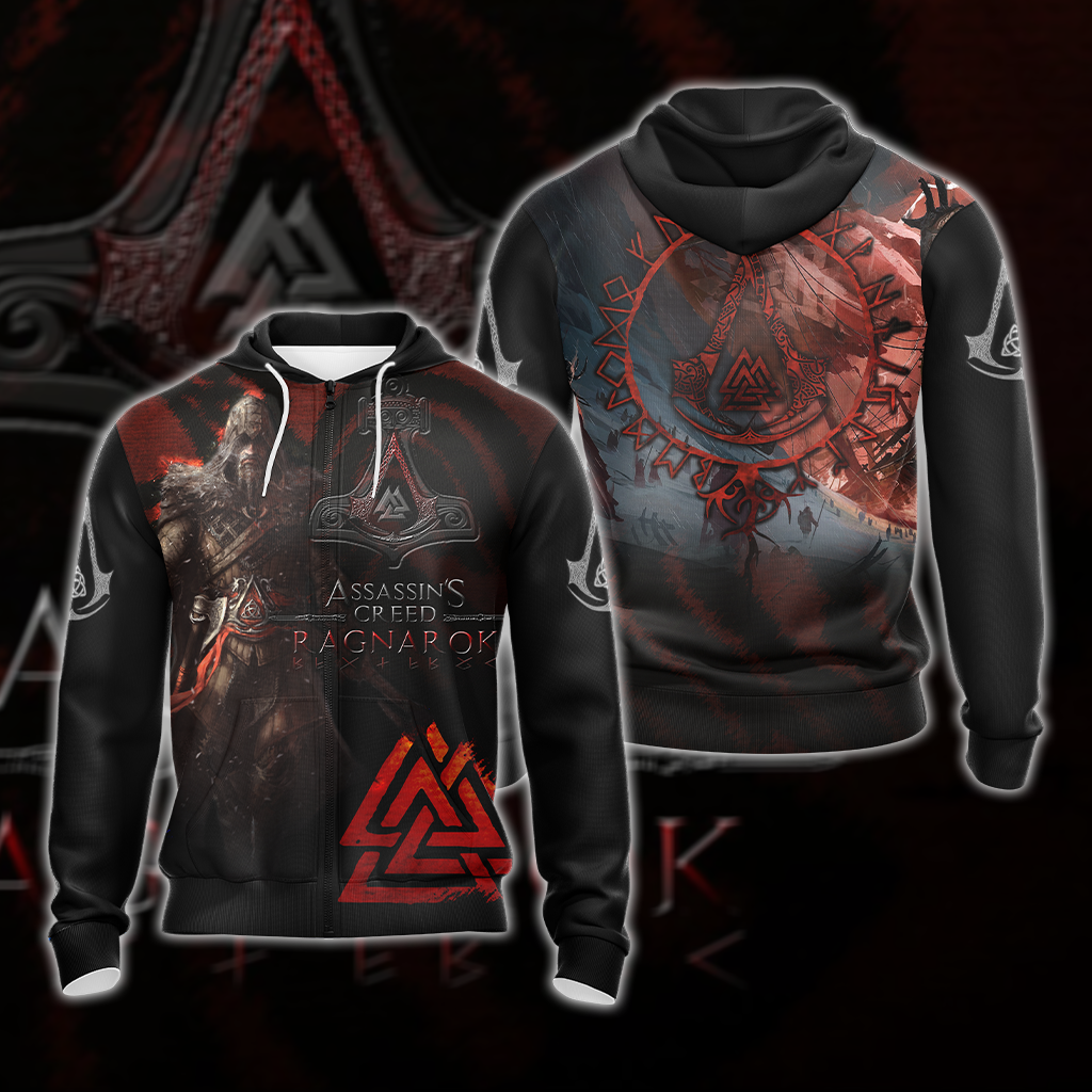 Assassin's Creed Ragnarok Unisex 3D T-shirt Zip Hoodie Pullover Hoodie Zip Hoodie S