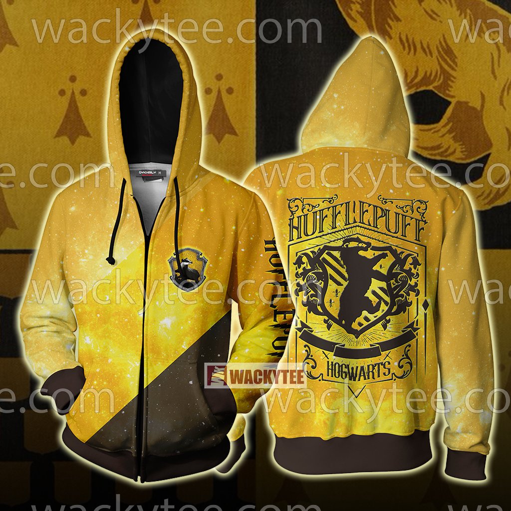 Hufflepuff House Hogwarts Harry Potter New Unisex 3D T-shirt Zip Hoodie S 