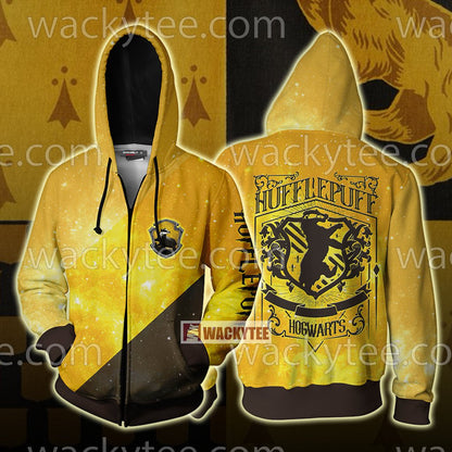 Hufflepuff House Hogwarts Harry Potter New Unisex 3D T-shirt Zip Hoodie S 