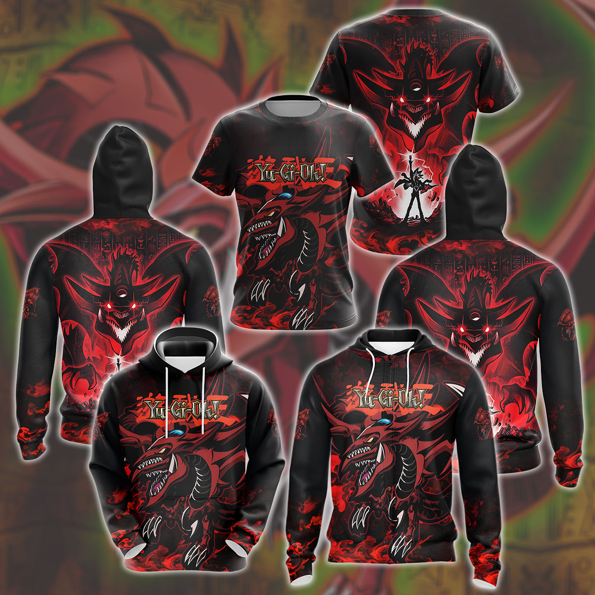 Yu-gi-oh! Slifer the Sky Dragon Video Game All Over Printed T-shirt Tank Top Zip Hoodie Pullover Hoodie Hawaiian Shirt Beach Shorts Joggers