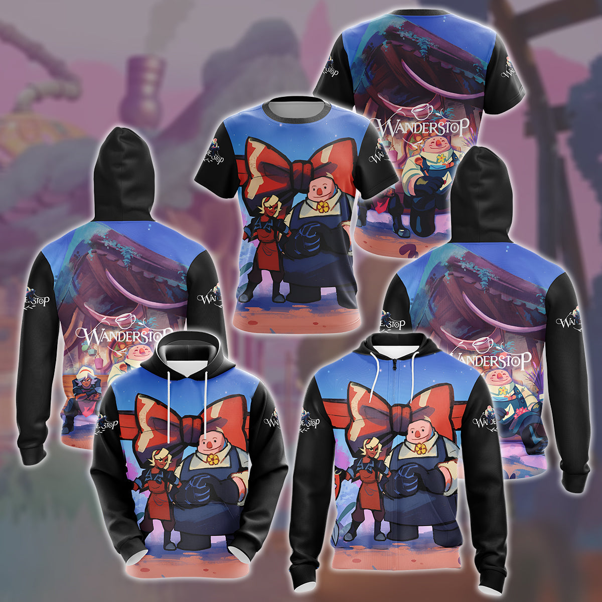 Wanderstop Video Game All Over Printed T-shirt Tank Top Zip Hoodie Pullover Hoodie Hawaiian Shirt Beach Shorts Joggers